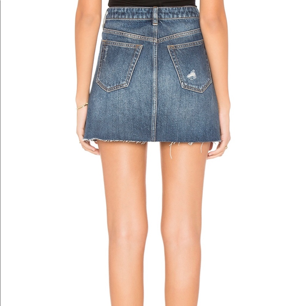 Free People Distressed A-Line Denim Miniskirt - Picture 3 of 8